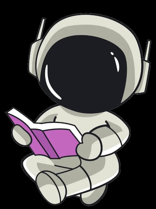 astrounaut reading a book